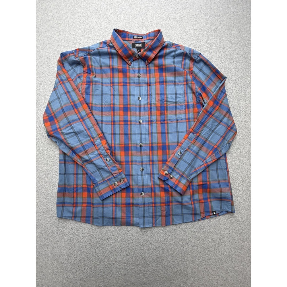 Alaskan Hardgear Shirt Mens 2XL Blue Plaid Long Sleeve Button Down Untucked